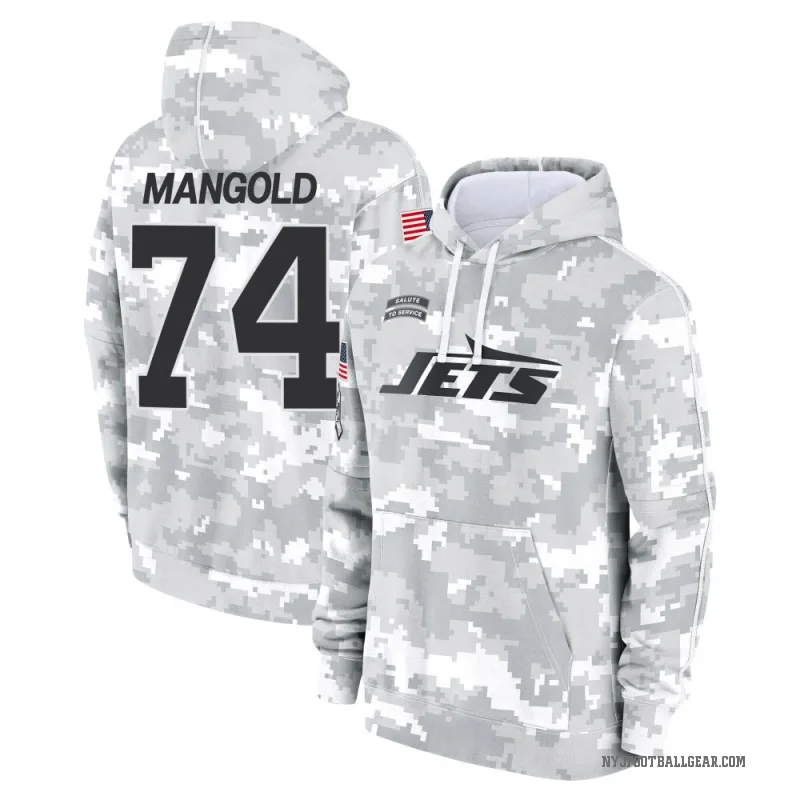 Nick Mangold Men's Camo New York Jets Arctic 2024 Salute to Service Club Fleece Pullover Hoodie