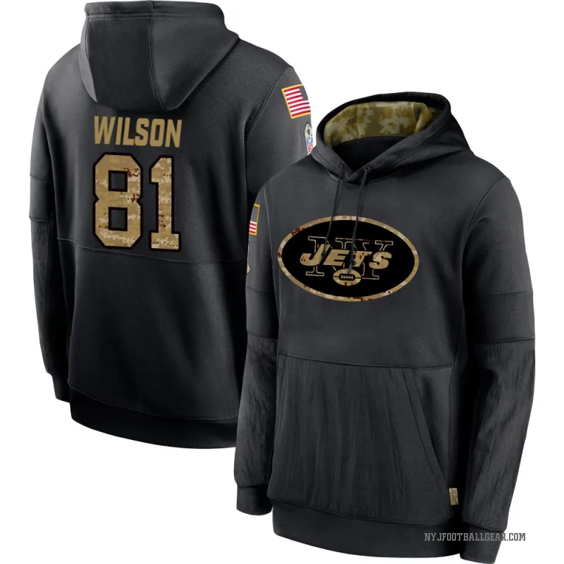 Ontaria Wilson Men's Black New York Jets 2020 Salute to Service Sideline Performance Pullover Hoodie