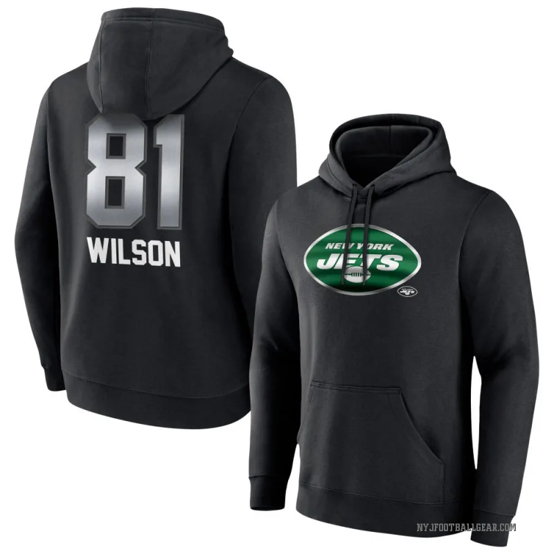 Ontaria Wilson Men's Black New York Jets Midnight Mascot Pullover Hoodie