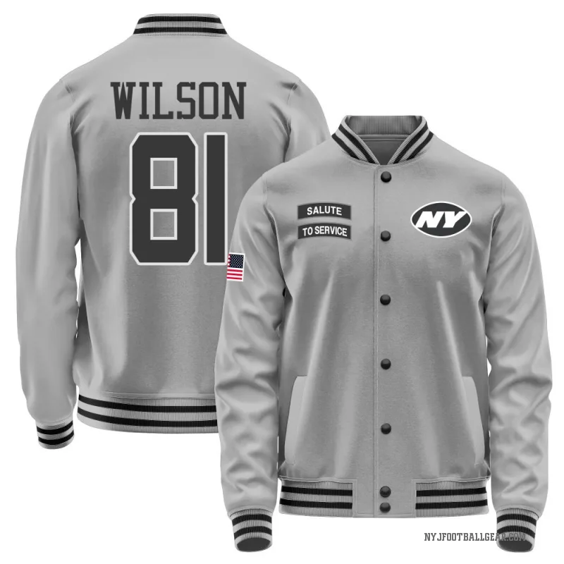 Ontaria Wilson Men's Gray New York Jets Salute to Service Performance Jacket