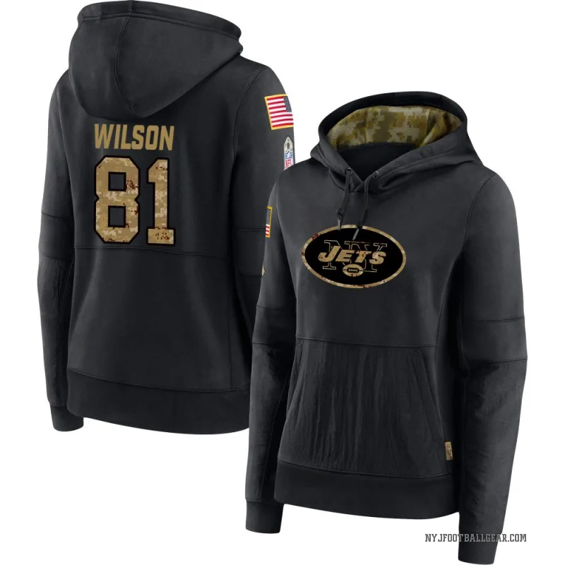 Ontaria Wilson Women's Black New York Jets 2020 Salute to Service Sideline Performance Pullover Hoodie