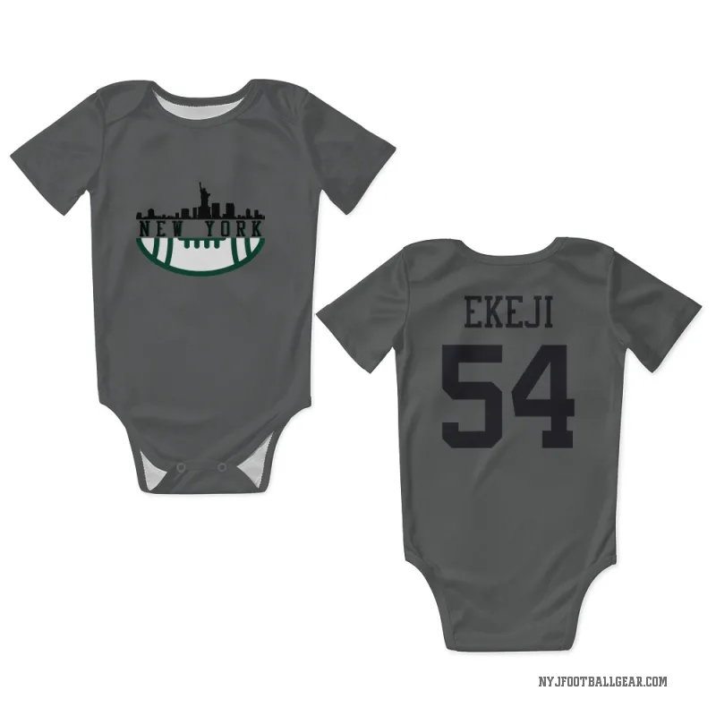Paschal Ekeji  Charcoal New York Jets  Newborn & Infant Bodysuit
