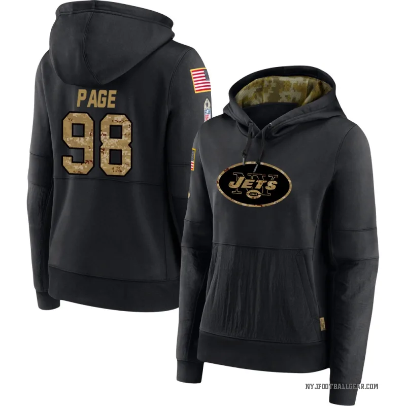 Payton Page Women's Black New York Jets 2020 Salute to Service Sideline Performance Pullover Hoodie