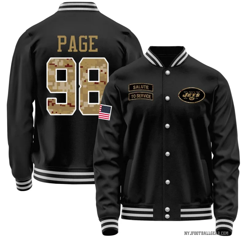 Payton Page Youth Black New York Jets Salute to Service Sideline Performance Jacket