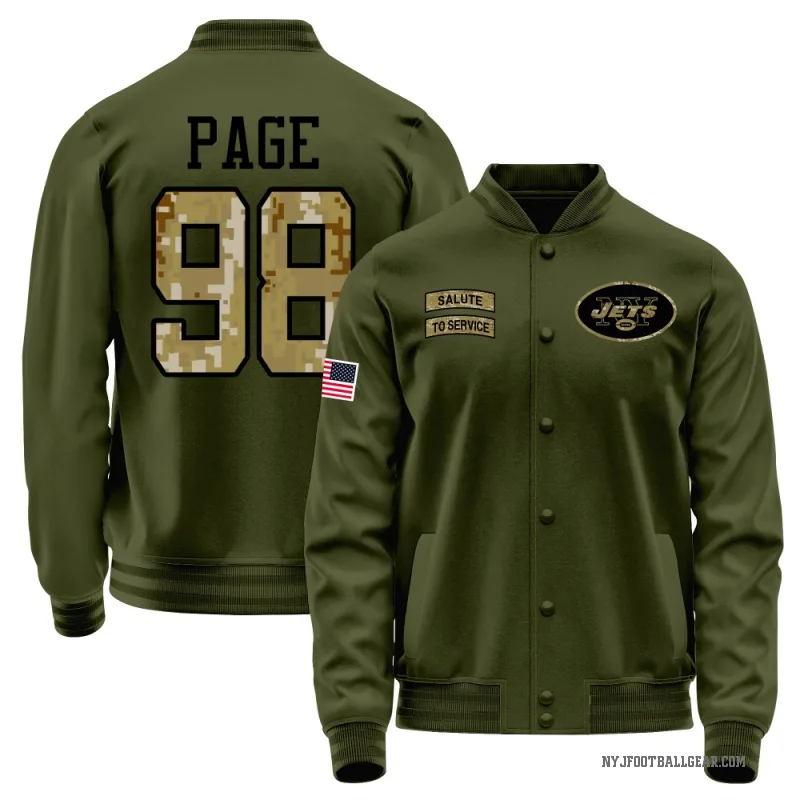 Payton Page Youth Olive New York Jets Salute to Service Sideline Performance Jacket