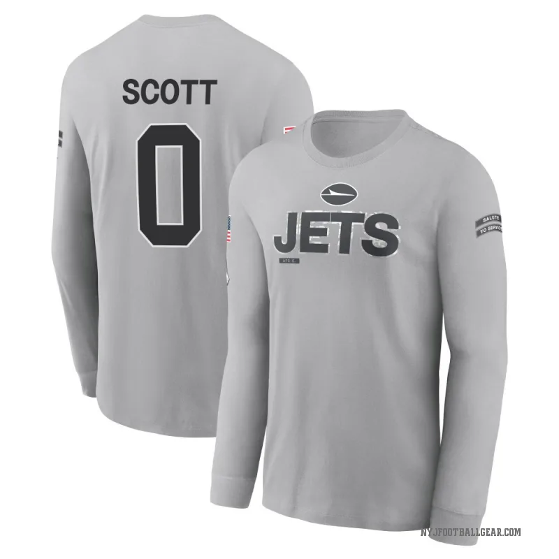 Sam Scott Men's Gray New York Jets 2024 Salute to Service Long Sleeve T-Shirt