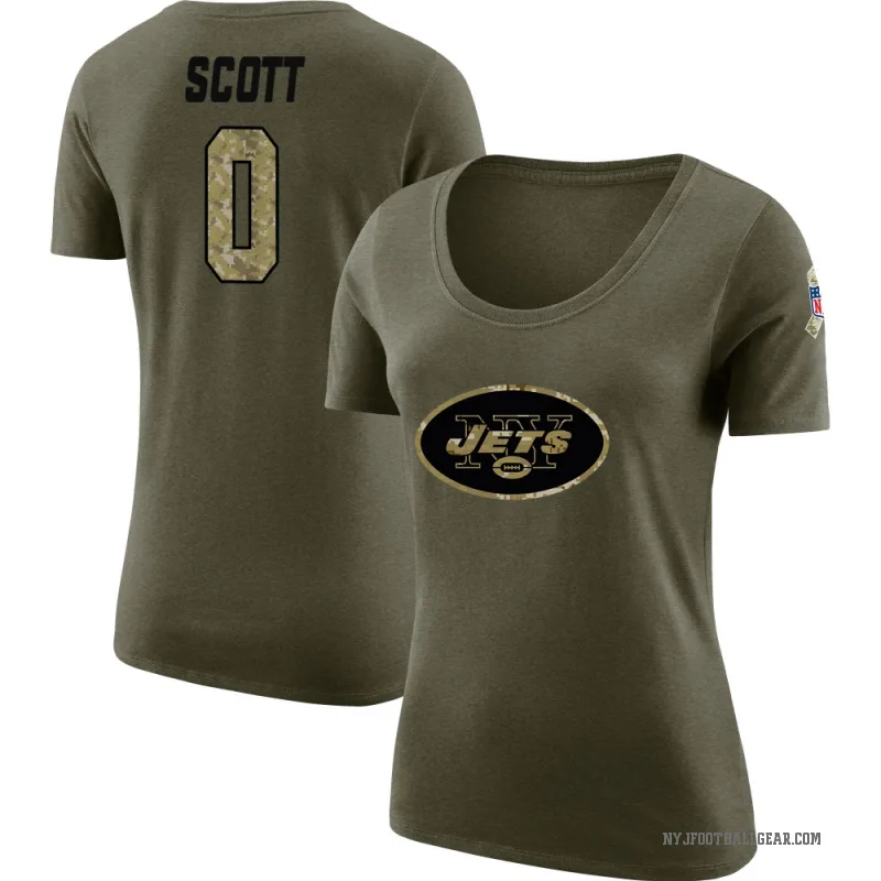 Sam Scott Women's Olive New York Jets Salute to Service Scoop Neck T-Shirt