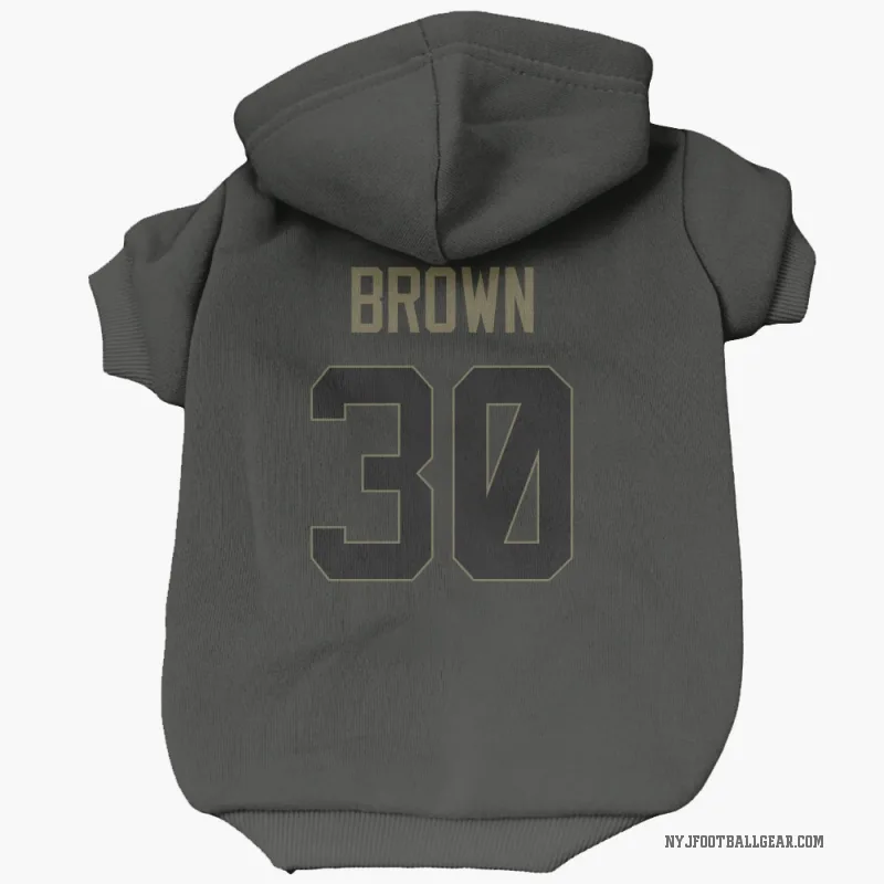 Tre Brown  Black New York Jets  Service Cat & Dog Pet Hoodie