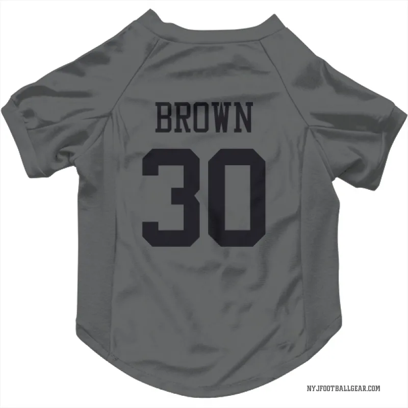 Tre Brown  Charcoal New York Jets  Cat & Dog Pet Jersey