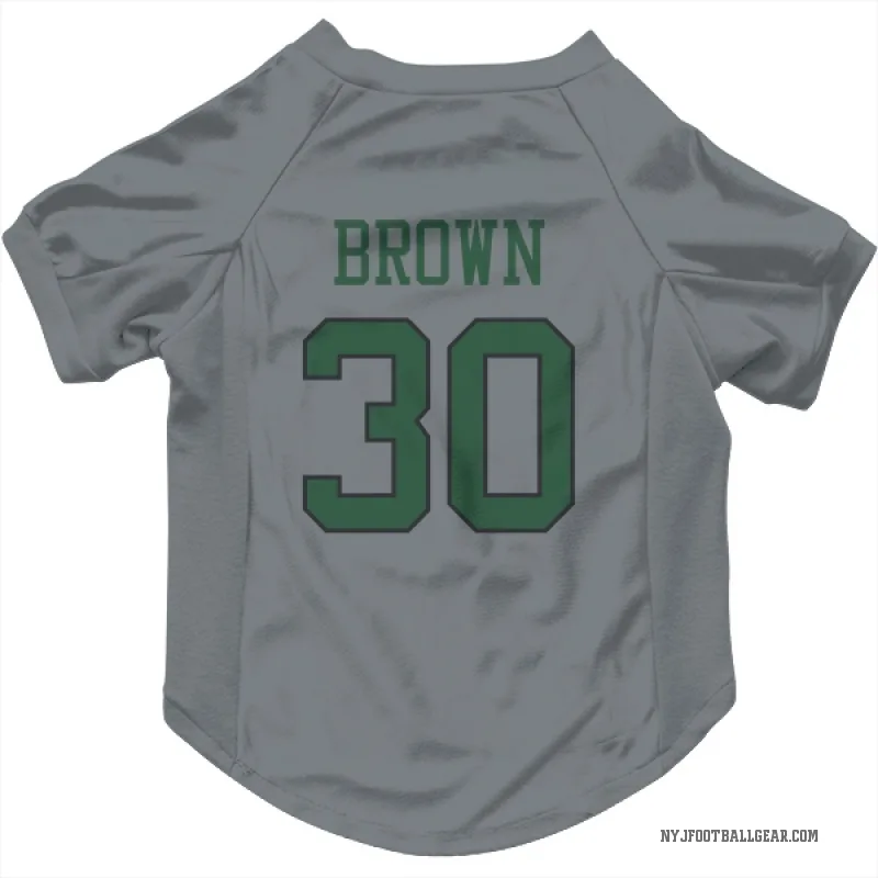 Tre Brown  Gray New York Jets  Cat & Dog Pet Jersey