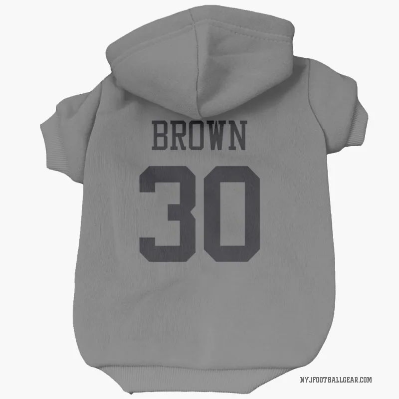 Tre Brown  New York Jets   Silver Cat & Dog Pet Hoodie
