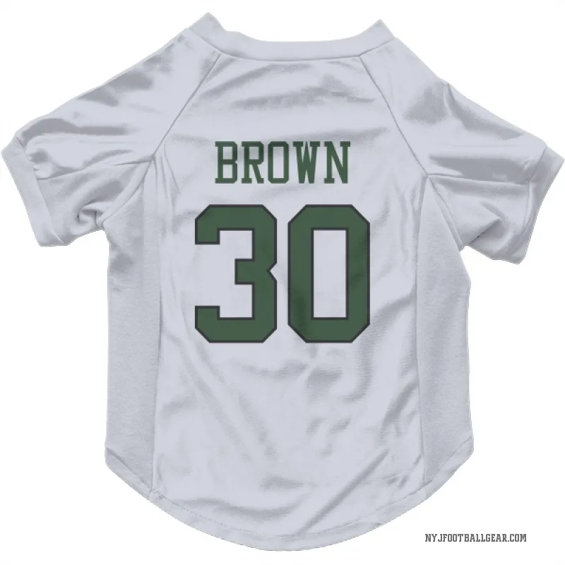 Tre Brown  White New York Jets  Cat & Dog Pet Jersey
