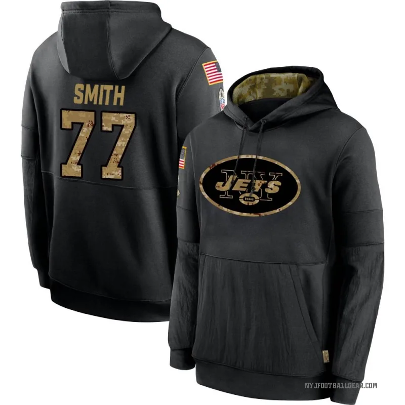 Tyron Smith Men's Black New York Jets 2020 Salute to Service Sideline Performance Pullover Hoodie