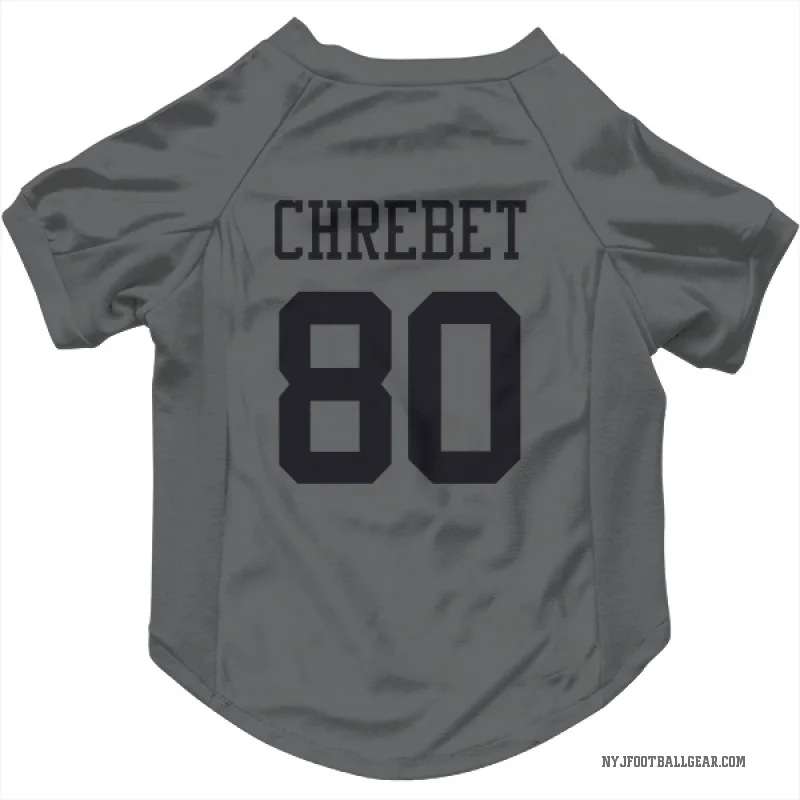 Wayne Chrebet  Charcoal New York Jets  Cat & Dog Pet Jersey