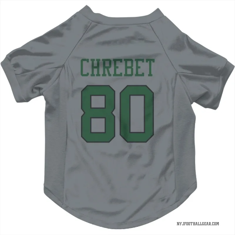 Wayne Chrebet  Gray New York Jets  Cat & Dog Pet Jersey