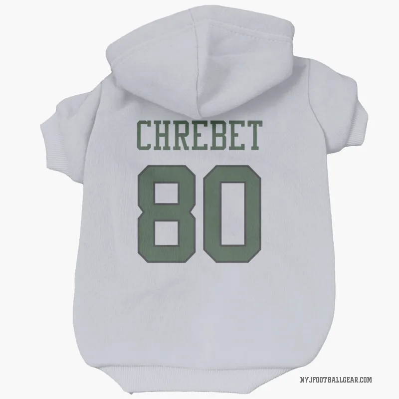 Wayne Chrebet  White New York Jets  Cat & Dog Pet Hoodie