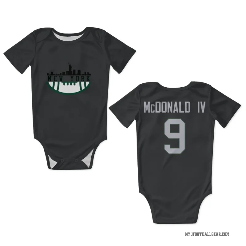 Will McDonald IV  Black New York Jets  Newborn & Infant Bodysuit