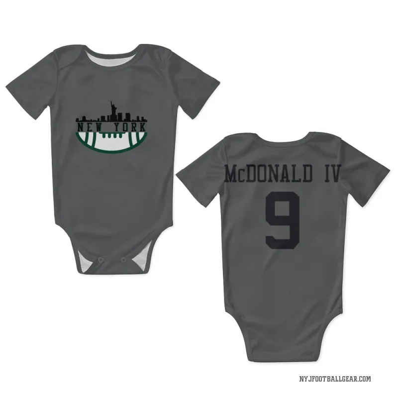 Will McDonald IV  Charcoal New York Jets  Newborn & Infant Bodysuit