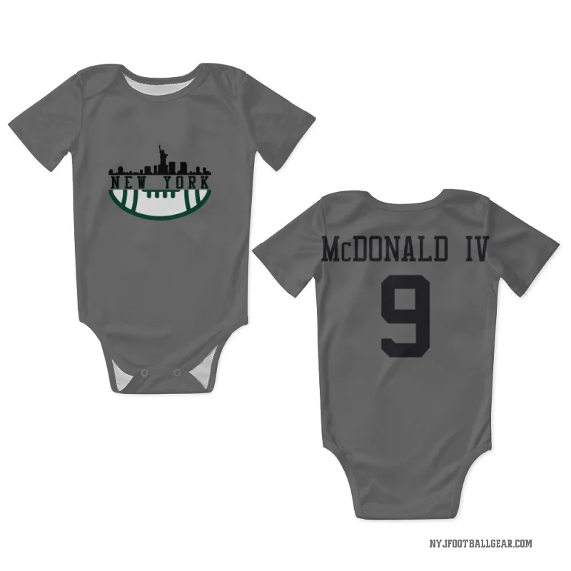 Will McDonald IV  New York Jets   Silver Newborn & Infant Bodysuit