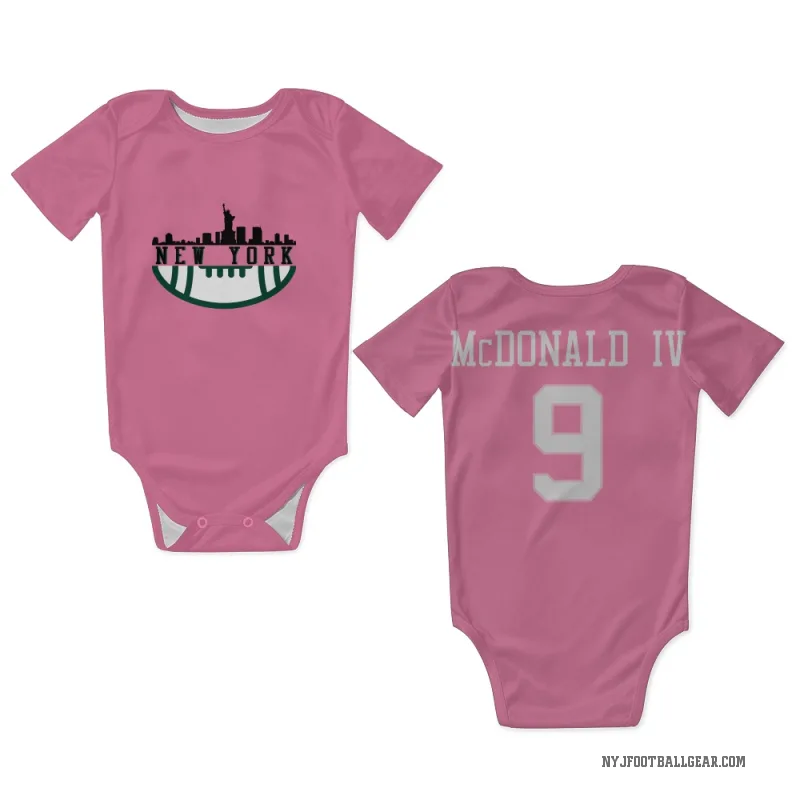 Will McDonald IV  Pink New York Jets  Newborn & Infant Bodysuit