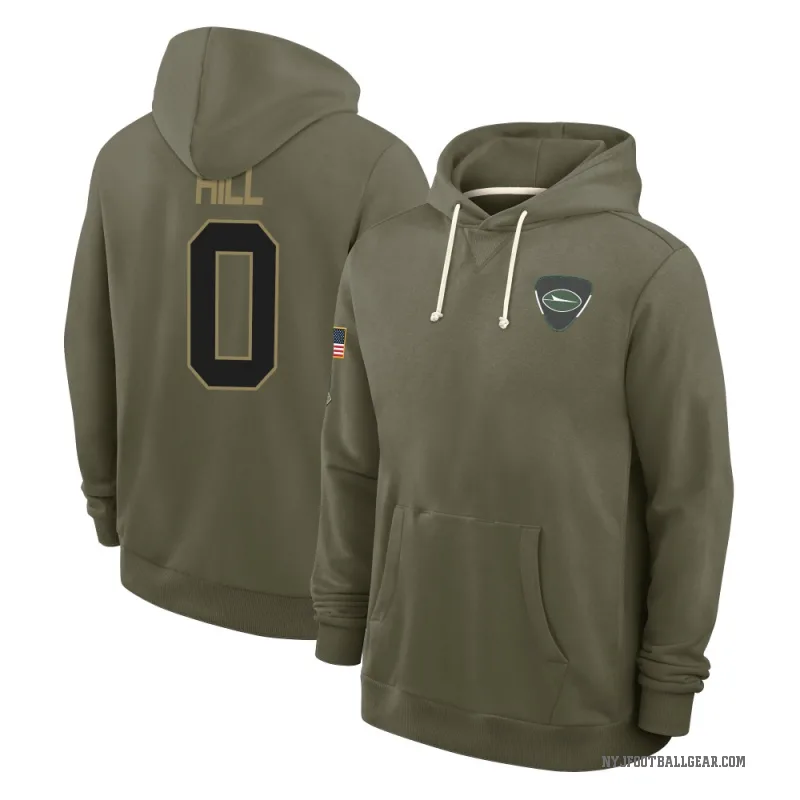 Xavier Hill Youth Olive New York Jets 2025 Salute to Service Hoodie