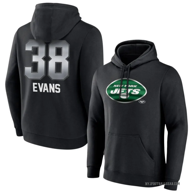 Zach Evans Men's Black New York Jets Midnight Mascot Pullover Hoodie