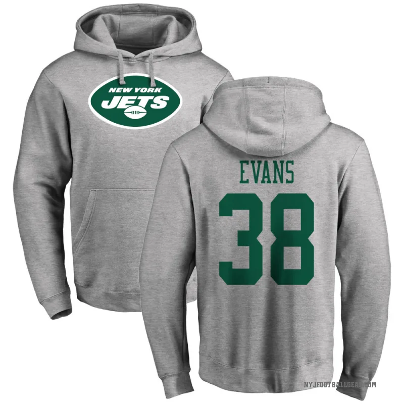 Zach Evans Men's New York Jets Pro Line Ash Logo Pullover Hoodie