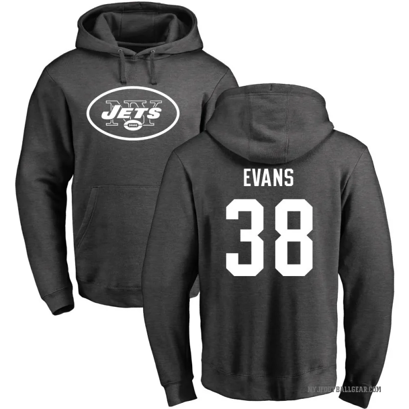 Zach Evans Men's New York Jets Pro Line by Branded Ash One Color Pullover Hoodie