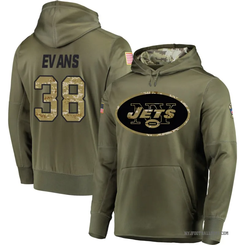 Zach Evans Men's Olive New York Jets Salute to Service Pullover Hoodie