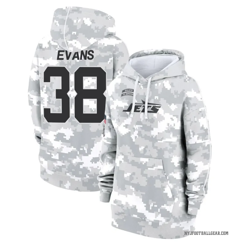 Zach Evans Women's Camo New York Jets Arctic 2024 Salute to Service Club Fleece Pullover Hoodie