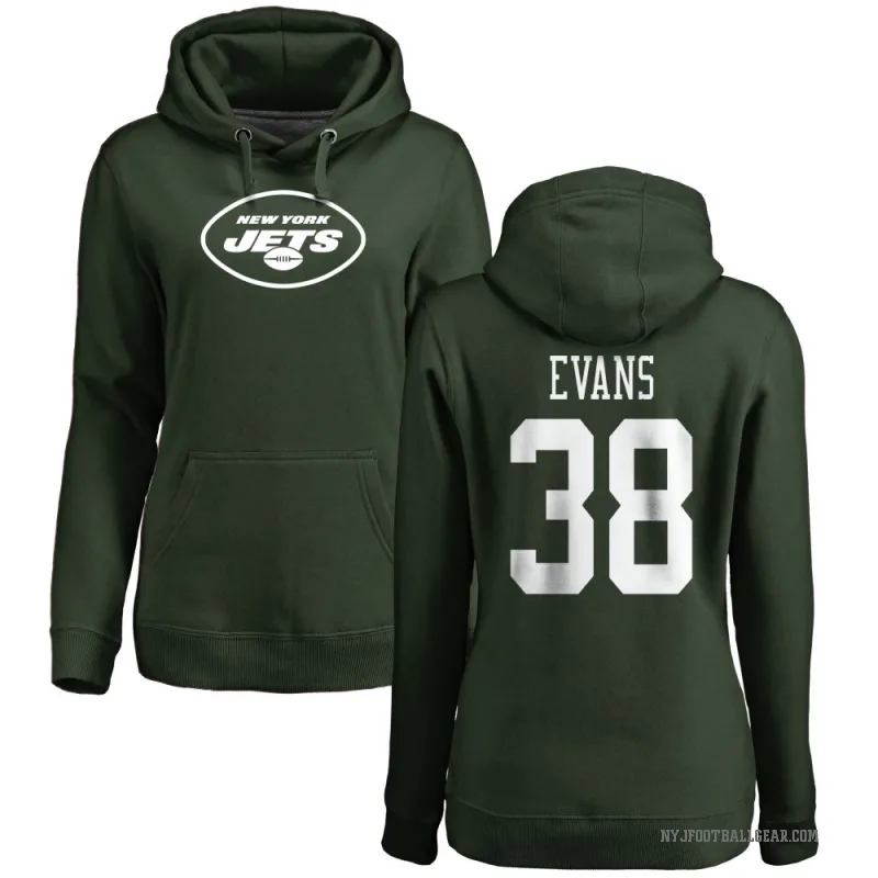 Zach Evans Women's Green New York Jets Pro Line Logo Pullover Hoodie