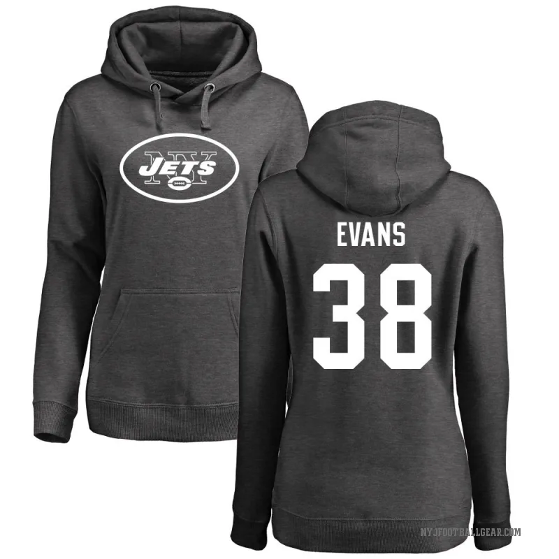 Zach Evans Women's New York Jets Pro Line by Branded Ash One Color Pullover Hoodie