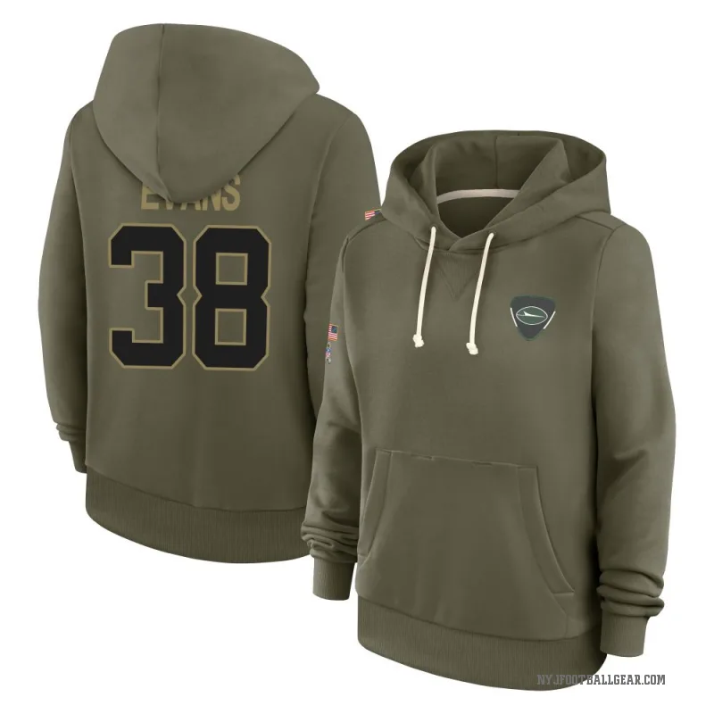 Zach Evans Women's Olive New York Jets 2025 Salute to Service Hoodie